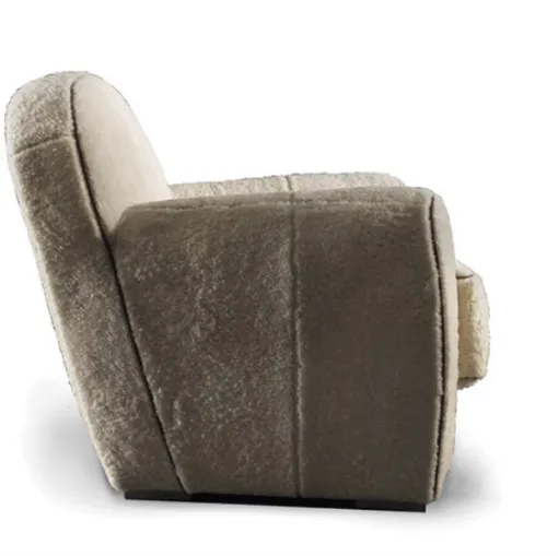 baxter armchair in leather and sheepskin