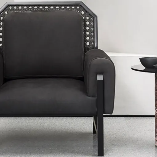 linear baxter leather armchair