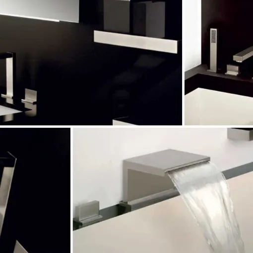rectangle t in brushed steel gessi