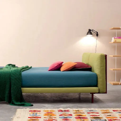 Double bed 02 Camaleo Twils with upholstered headboard