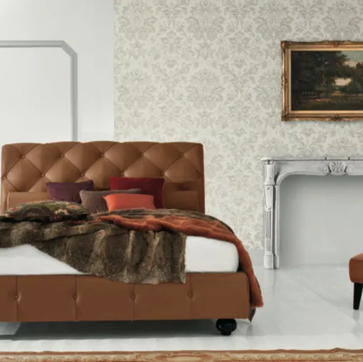 Dorian double bed H.28 Twils with headboard