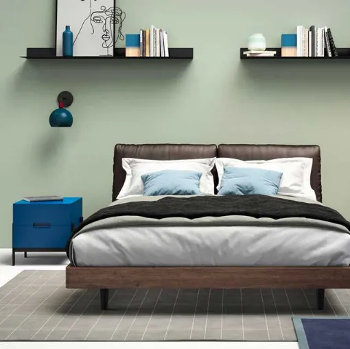 Nido Novamobili double bed with upholstered headboard
