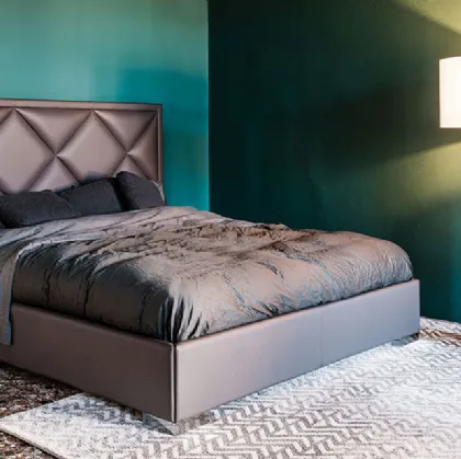 Patrick Cattelan double bed with upholstered headboard