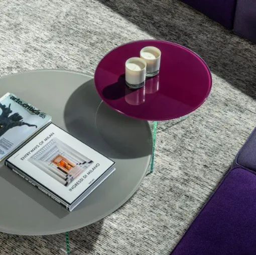 round coffee table in lake glass