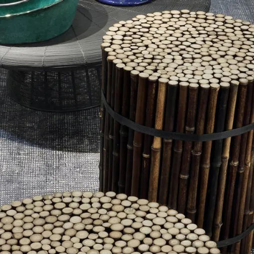 black 19 pouf in bamboo