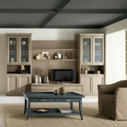 classic style living room with shingle