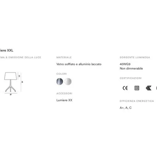 Technical Sheet Lumiere XXL Lamp