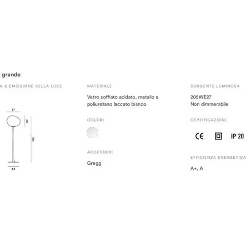 Technical Sheet Gregg Foscarini floor lamp