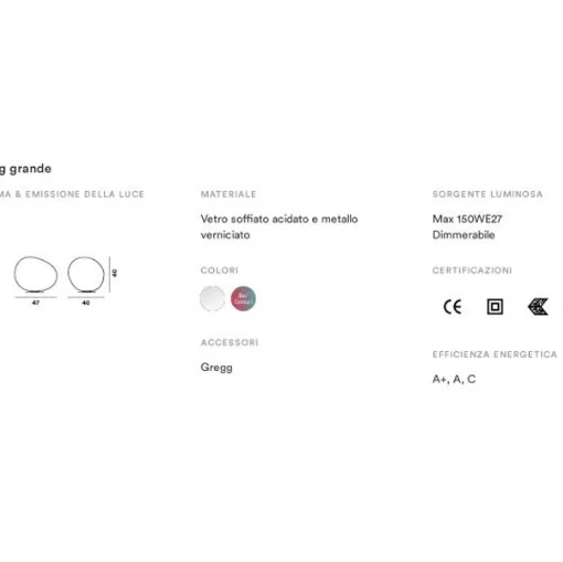 Technical Sheet Large Gregg table lamp
