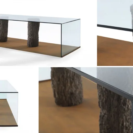 Riva 1920 wood and glass table