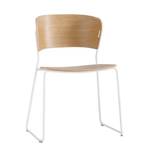 arc chair with wooden sled legs