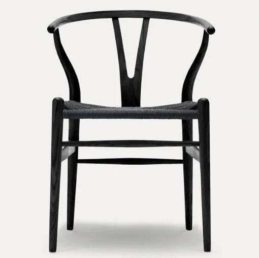 chair in black oak and black rope