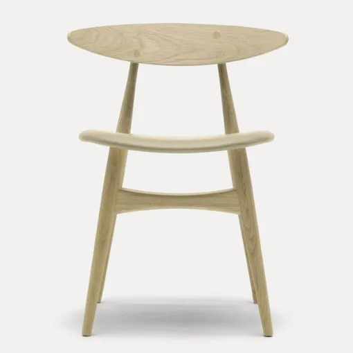 chair in oak wood and leather seat