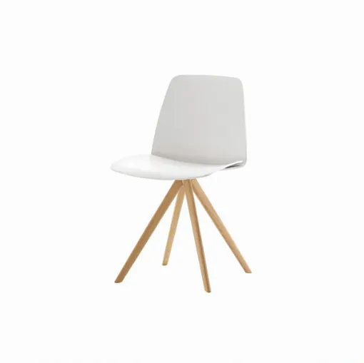 design chair unnia in wood with spokes