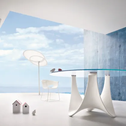 Roberti glass table for garden Mantova