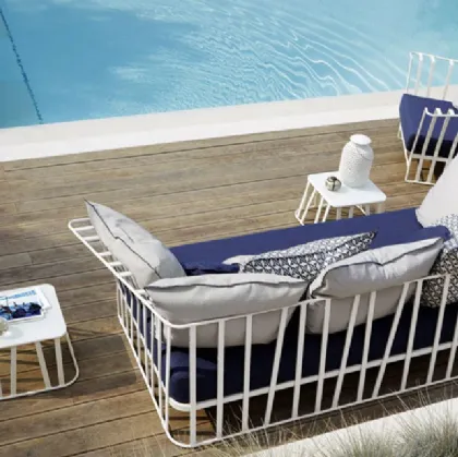 garden armchair roberti rattan metal brescia