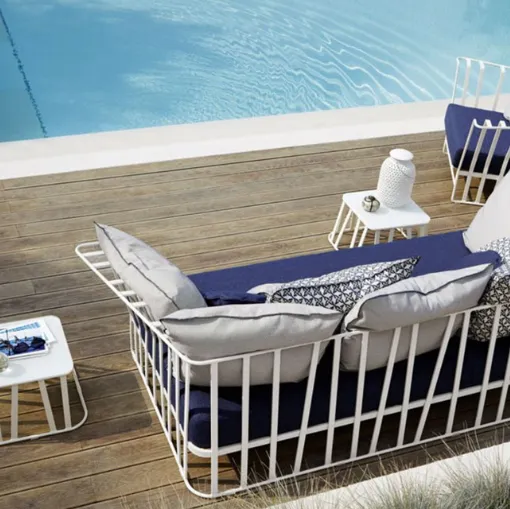 garden armchair roberti rattan metal brescia