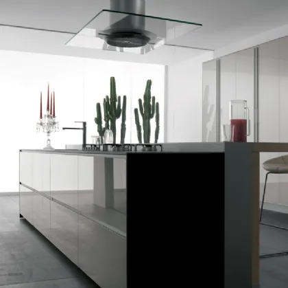 valcucine artematic kitchen in cloud white glass