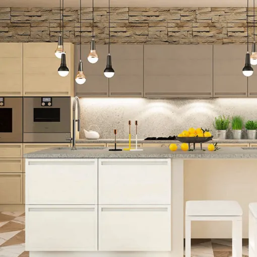 natural white and dove gray kitchen
