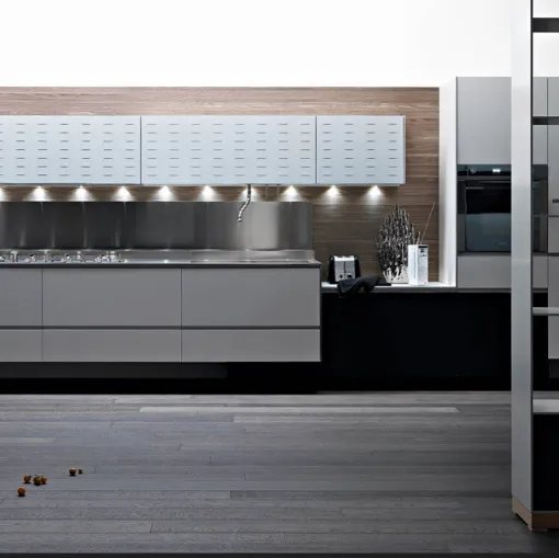 valcucine recyclantica eco-tech kitchen in white painted aluminum