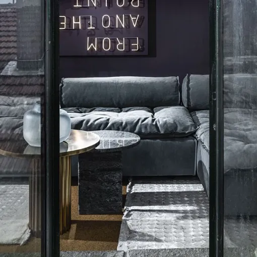 scarlet natural polka dot carpet