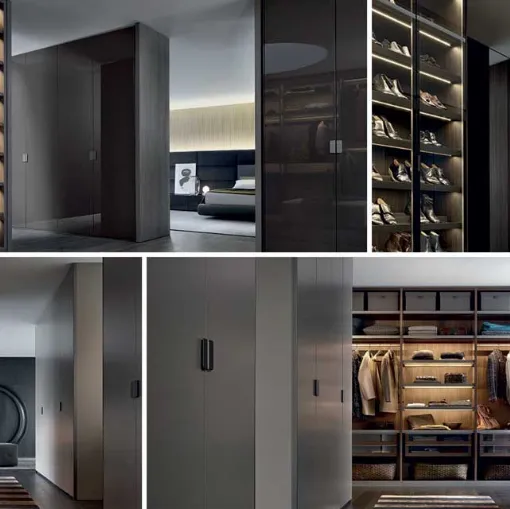 poliform fitted glass wardrobe