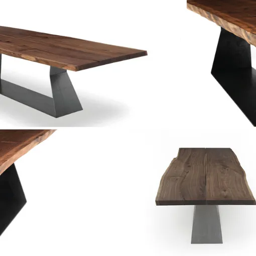 Riva1920 table in wood and iron