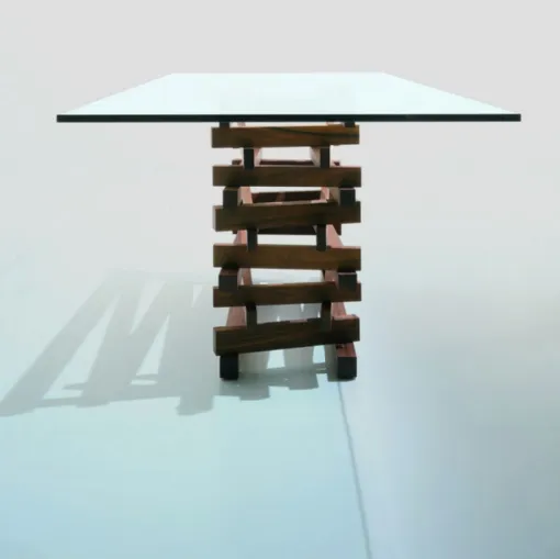 crystal and wood table