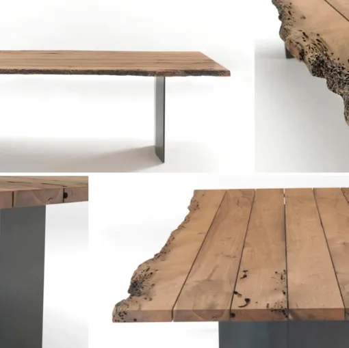 Riva 1920 table in wood and iron